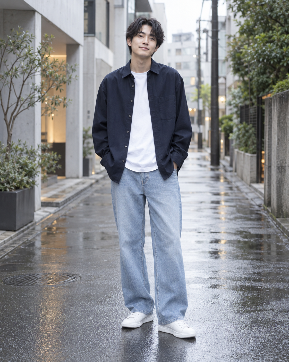 男性モデルの着用イメージ
